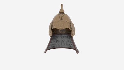 Gold Plated Helmet on white background