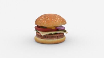 burger or hamburger on white background