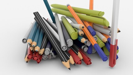 pen and pencils or scissors