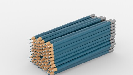 pencils on white background