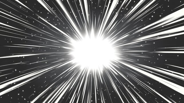 Manga speed burst frame. Radial anime speed lines. Crash zoom effect for comic book. Radial lines overlay template. Manga brust frame. Boom effect. Vector illustration on transparent background.