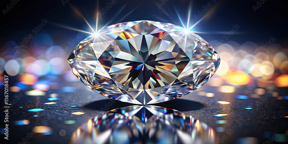 Aufkleber the diamond is positioned centrally, reflecting radiant light and displaying a stunning range of col