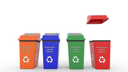 trash can recycle bin with white background