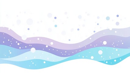 Abstract pastel wave background with floating bubbles.
