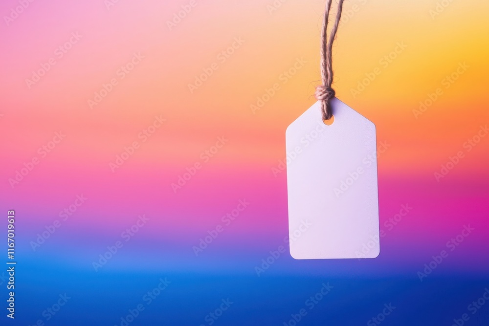 Aufkleber artistic merchandise tag with unique string attachment abstract colorful background digital artwork 