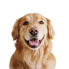 portrait of a golden retriever on a transparent background, PNG image, PNG file, Generative art.