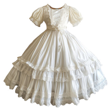 recommend clip art: PNG Cottagecore cute white vintage dress fashion gown clothing.