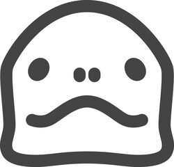 線画動物の単品アイコン　亀