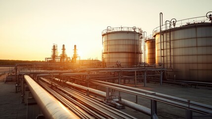 Massive LPG tanks at a large industrial site, with pipes and gauges visible, under a clear sky