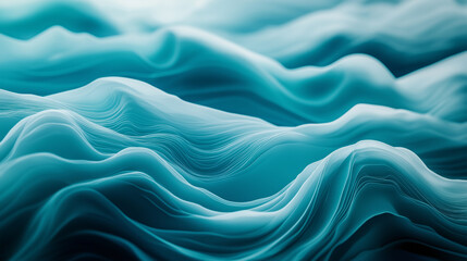 Obraz premium Abstract digital waves in teal and blue tones with a 3D effect. A sleek background ideal for innovative and tech-inspired designs. 