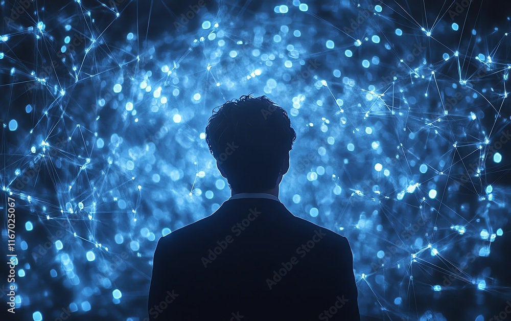Aufkleber abstract business network concept