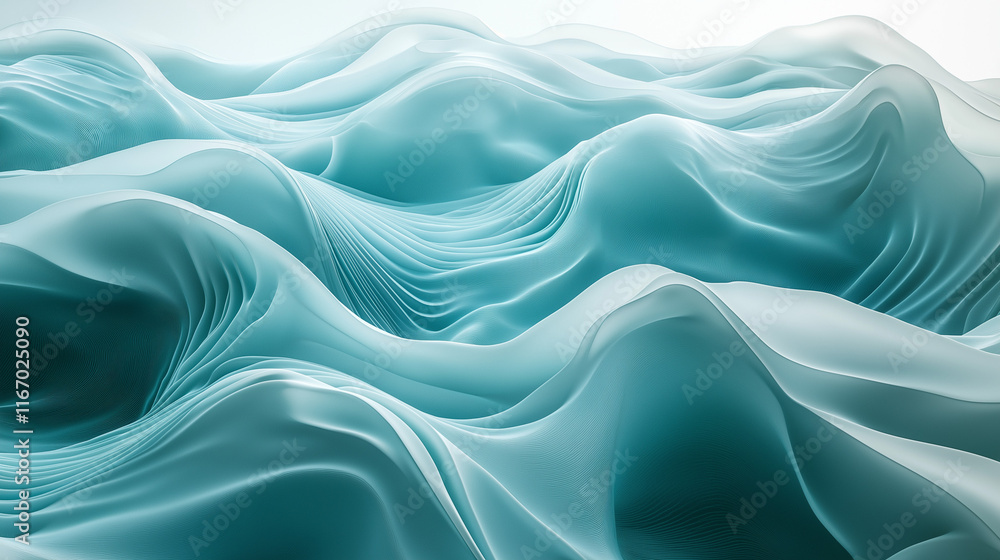 Poster Futuristic flowing wave design emphasizing fluidity and data movement. Perfect for modern presentations and digital branding.
