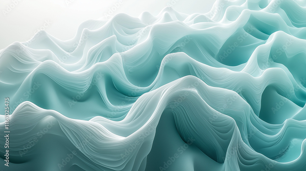Poster vibrant 3d digital wave background featuring smooth gradients and a tech vibe. enhance your visuals 