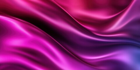 Fototapeta premium Smooth fabric displays vibrant waves in purple and pink hues, creating a dynamic flow that highlights light and texture beautifully