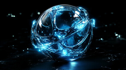 Digital Earth design with glowing connections and futuristic elements