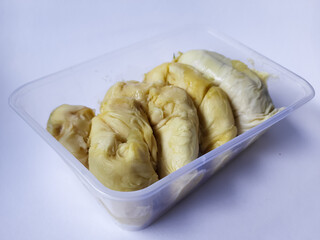 Fresh Durian Flesh in Plastic Container