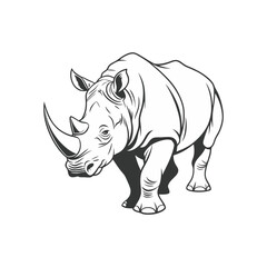 Rhinoceros vector art and illustration