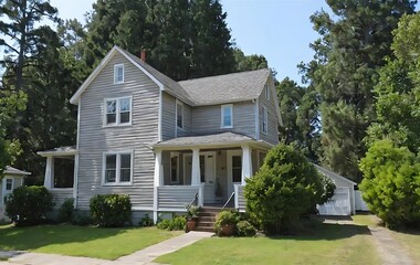 Wooden table backgruond with nature in distance. Blurred garden view. Forest view in background.