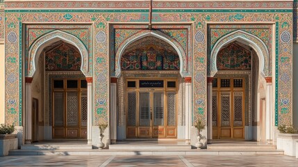 Obraz premium Ornate Palace Entrance: Architectural Marvel of Uzbekistan