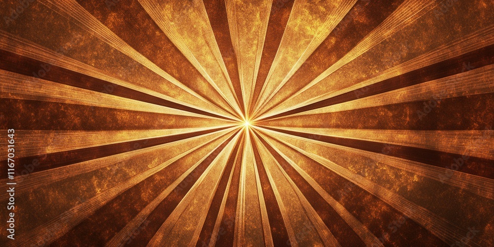 Poster a radiant golden burst pattern with dynamic rays emanating from the center, perfect for backgrounds 