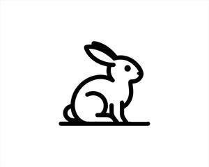Rabbit logo design icon symbol vector illustration