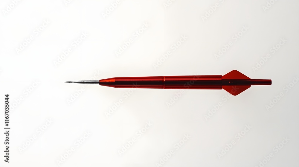 Poster a red dart with a metallic point is shown