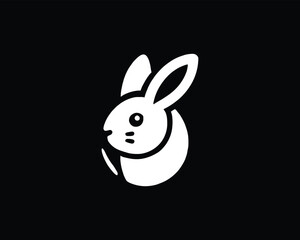 white rabbit vector logo