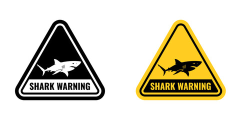 Shark warning sign vector