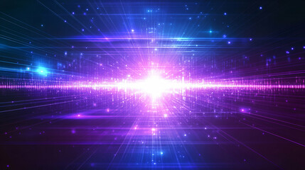 Glowing blue and purple tech background with network connections