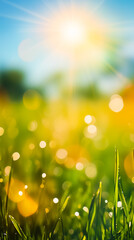abstract spring blue sunny sky bokeh background