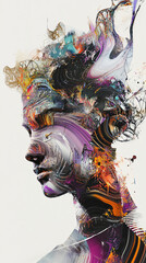 Abstract AI art with digital brush strokes and surreal textures.