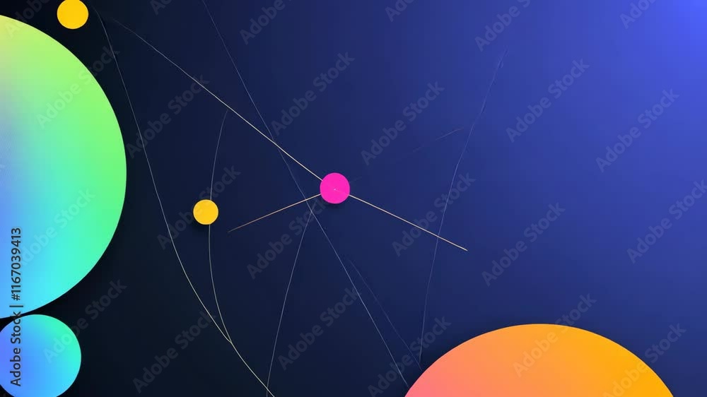 Poster colorful abstract shapes and lines create a modern digital art design suitable for backgrounds or cr