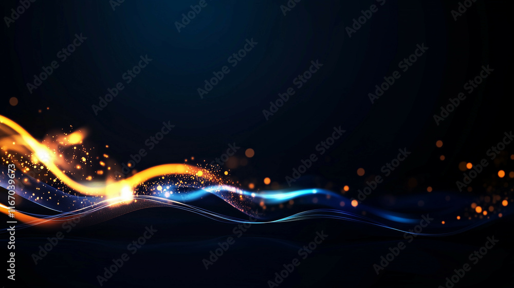 Aufkleber a cutting-edge abstract technology background with geometric data patterns, glowing grids, and flowi