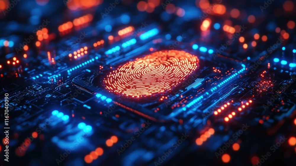 Poster Fingerprint Scanner Technology Enhancing Security and Privacy in Digital Transactions and Cybersecurity