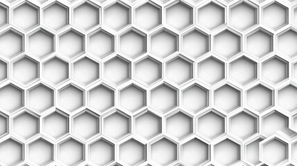 Fototapeta premium Abstract white hexagonal grid pattern background.