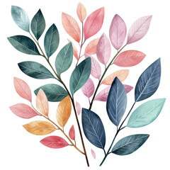 Vibrant autumn foliage leaves in shades of green red pink and orange creating an botanical background  Natural organic pattern and texture