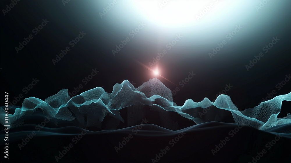 Poster a futuristic abstract technology backdrop featuring digital waves, glowing lines, and interconnected