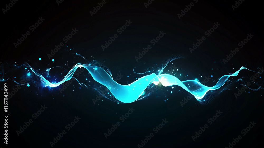 Poster a futuristic abstract technology backdrop featuring digital waves, glowing lines, and interconnected