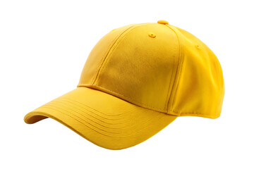 Fototapeta premium yellow cap hat isolated on white background PNG.AI GENERATED