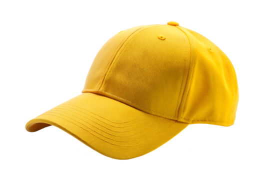 yellow cap hat isolated on white background PNG.AI GENERATED
