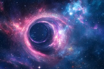 Cosmic Nebula Swirling Around Black Hole