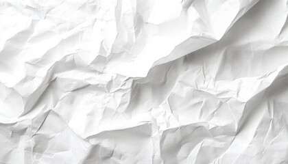Obraz premium Crumpled White Paper Texture Grunge Wrinkled Creased Folded Rough Distressed Surface Background