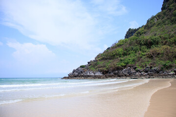 Blue sea and blue sky at Thung Sai Beach, Pathio District, Chumphon Province