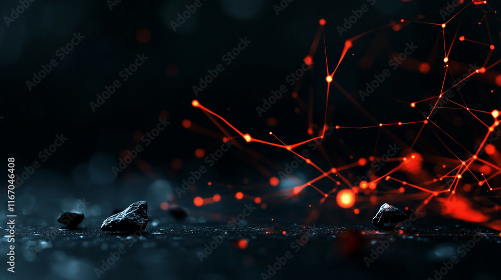 Poster a sleek abstract technology background with digital grids, glowing lines, and a sense of motion, rep