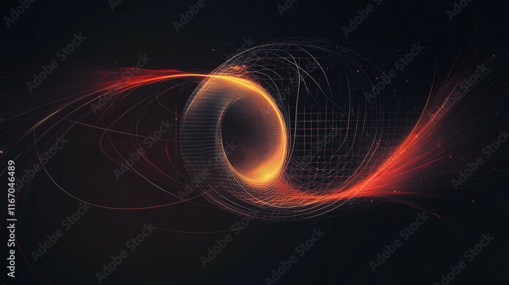 Aufkleber a sleek abstract technology background with digital grids, glowing lines, and a sense of motion, rep
