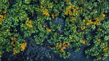 Aerial view of a mangrove forest with a river in the Riau Islands, Indonesia. top-down perspective, high resolution, high definition, high quality, high detail, high contrast, high color, professional