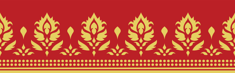 Ethnic border ornament pattern. Geometric oriental seamless pattern. Vintage element vector illustration. Baroque Floral Aztec tribal. Design for frame, textile, fabric, clothing, carpet, background.