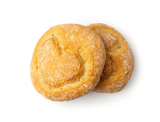Heart on Wheat Bread, Heart Shaped Bun Isolated
