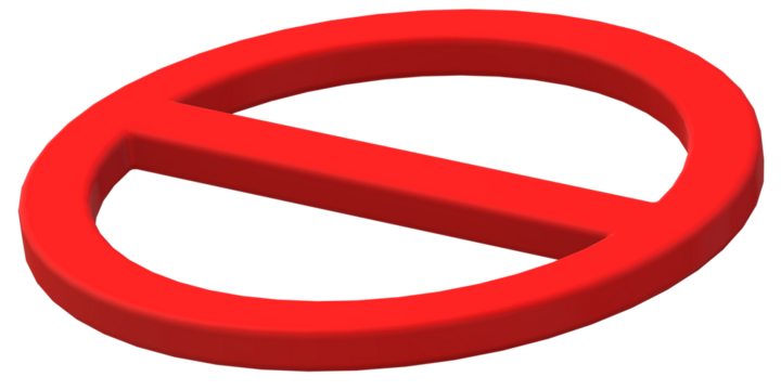 Prohibited No Sign isolated on a Transparent Background