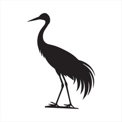 Obraz premium Heron Silhouette silhouette vector illustrations eps 10 black color high-quality fully editable file on a white background. 